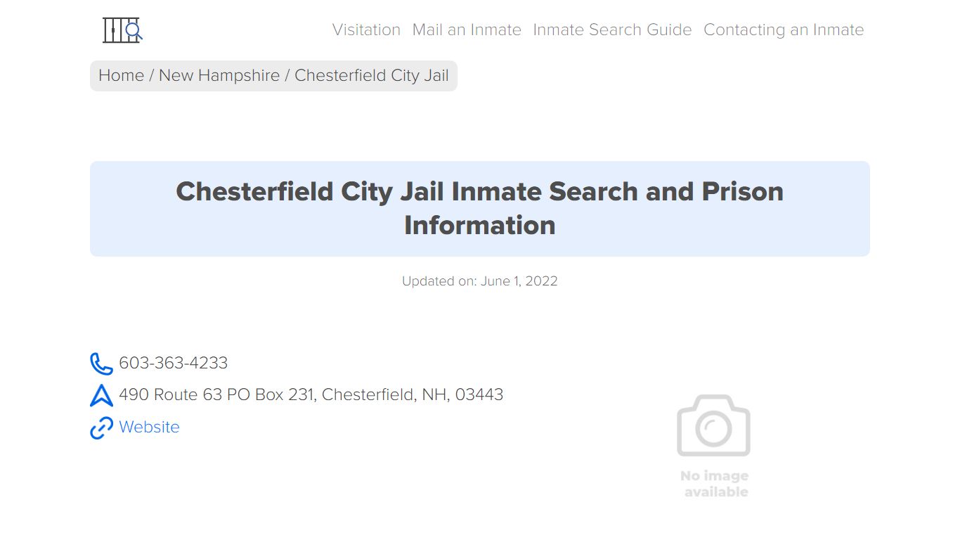 Chesterfield City Jail Inmate Search, Visitation, Phone no ...
